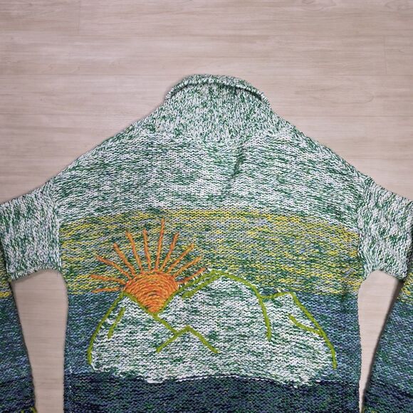 Anthropologie Pilcro Mountain Sunset Embroidered Cardigan Sweater Size Small - Picture 9 of 10